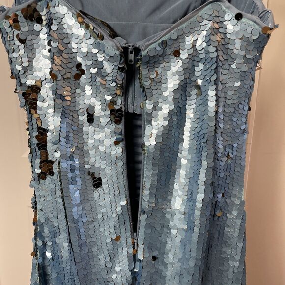 NWT Ramy Brook Women’s Lockwood Blue Sequin Gown Size 10 MSRP Retail $695 - Picture 7 of 10